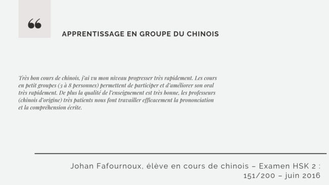 cours de chinois collectif débutant