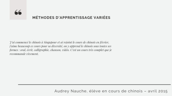 cours de chinois débutant